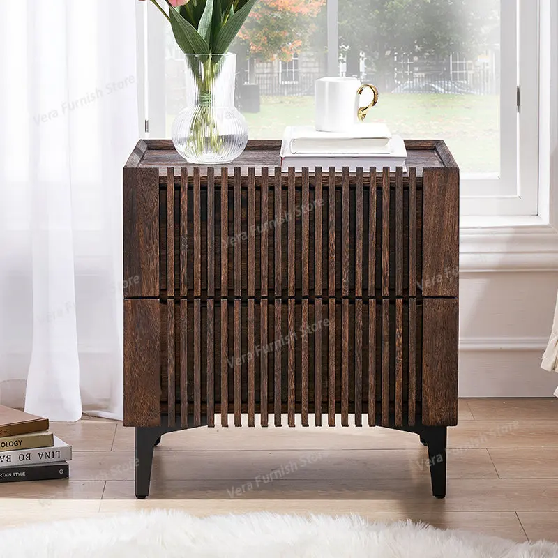 Japanese Style Drawer Console Tables Simple Light Luxury Chinese Style Nightstands Solid Wood Storage Furniture Armoire JT40C