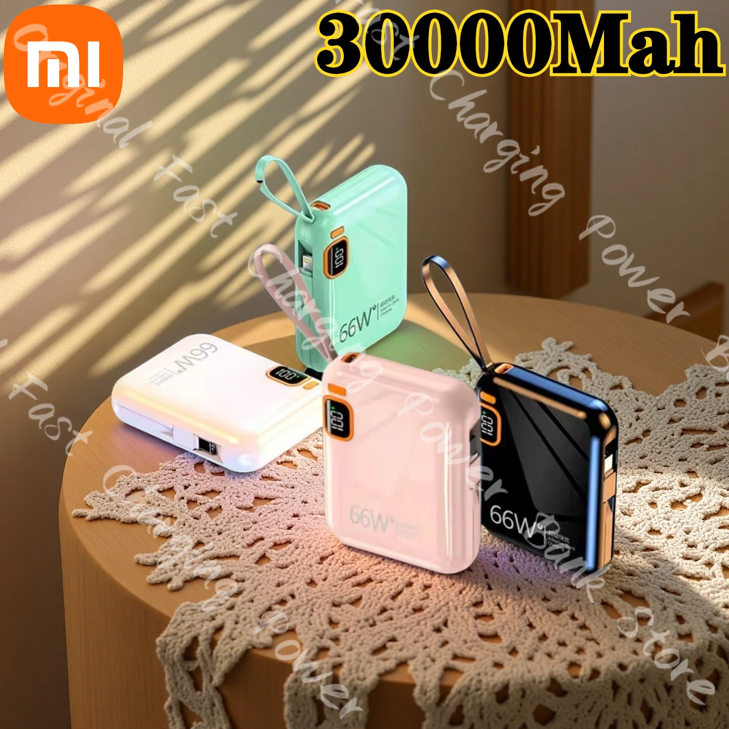 Xiaomi 2025 New MINI 30000mah Portable PD 66W Power Bank Two-way Fast Charger Mini Powerbank for IPhone 17 Samsung S25 Ultra