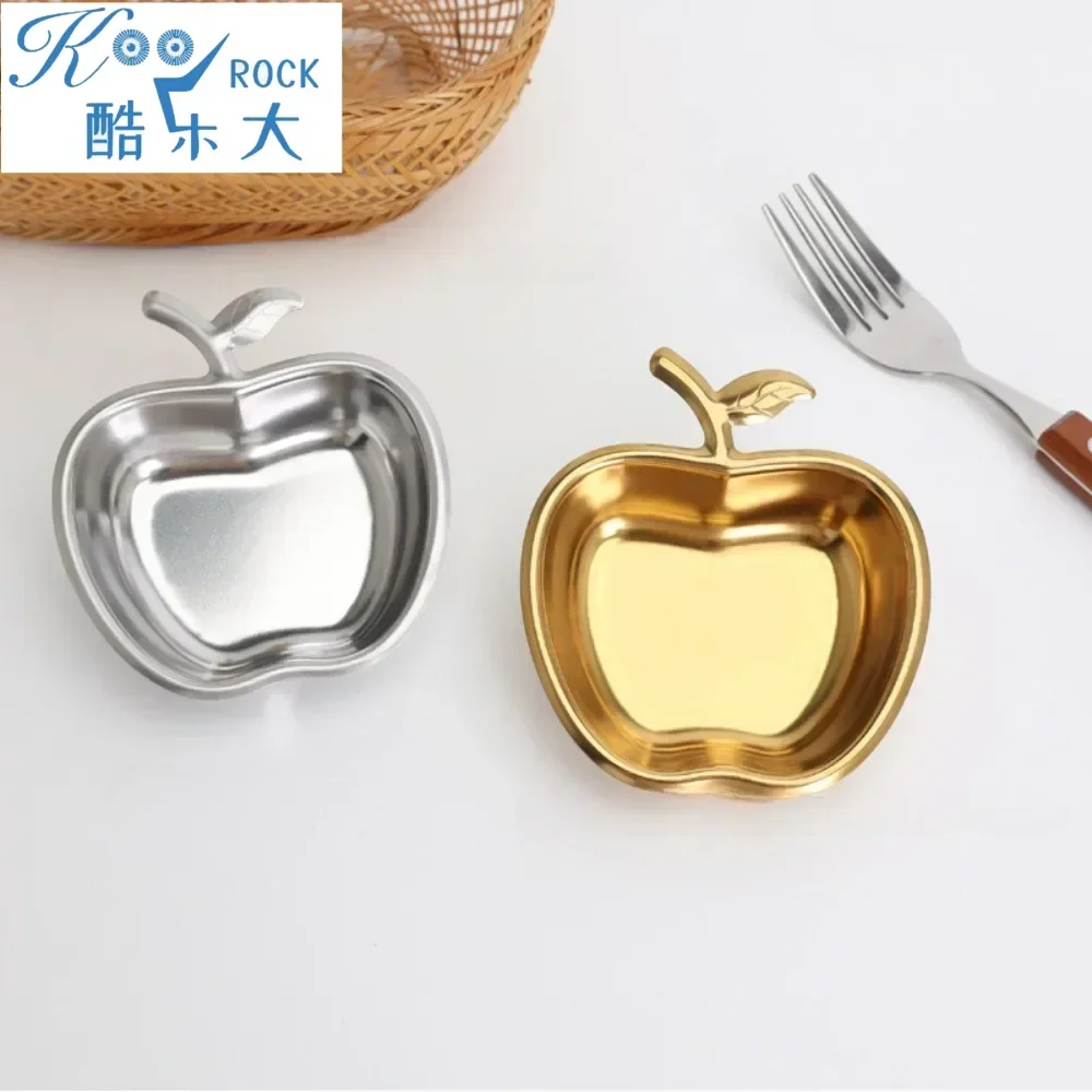 Plato de manzana y miel Rosh Hashanah de acero inoxidable de primera calidad de 9cm, elegante juego de inmersión de miel de Año Nuevo judío para plato de postre festivo