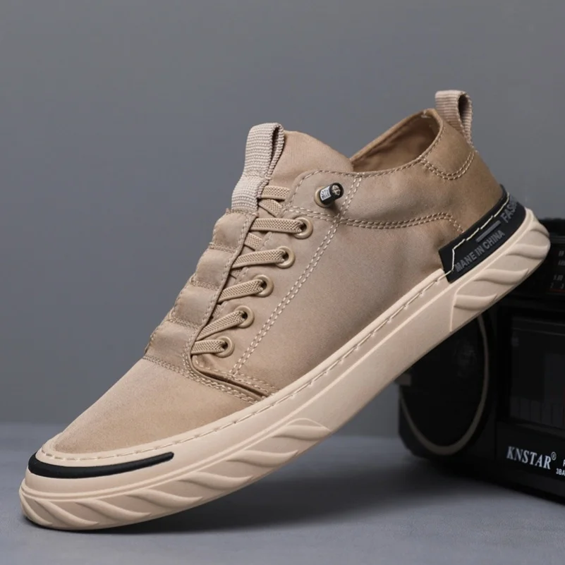 

Beijing Men's Soft Bottom Breathable Canvas Shoes Summer Ice Silk Casual Shoes Student Skate Shoes Trendy Hollow out Sport Style