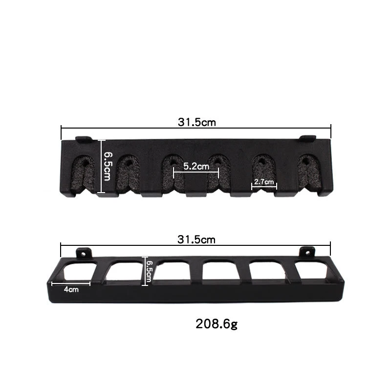 6 Rods Capacity Vertical/Horizontal Fishing Rod Holder Wall-Mounted Fishing Rod Rack Storage for Garage Fishing Accessories