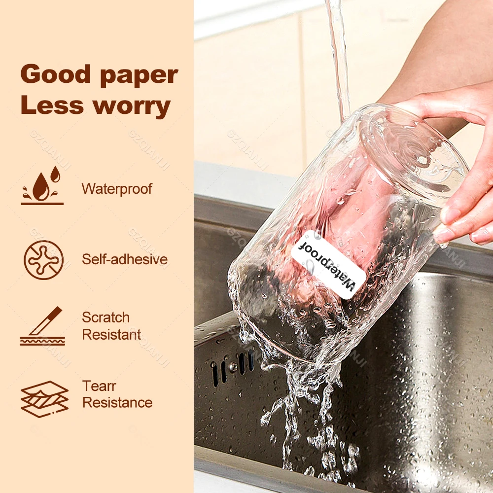 12-15mm Niimbot Etichetta Nastro Adesivo Rotoli di Carta Autoadesiva Impermeabile Bianco Data Note per Niimbot D110 D11 D101 Stampante Maker