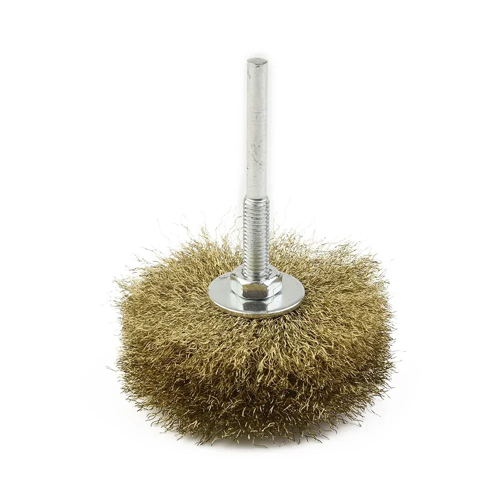 1pc 6mm haste de bronze cobre fio roda escovas ferramenta elétrica para escultura em madeira ferrugem dremel acessórios ferramentas rotativas polimento escova
