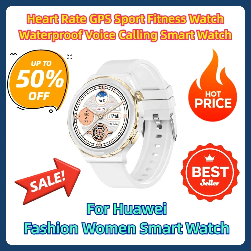 Heart Rate GPS Sport Fitness Watch Waterproof Voice Calling Smart Watch for Huawei Fashion Women Smart Watch