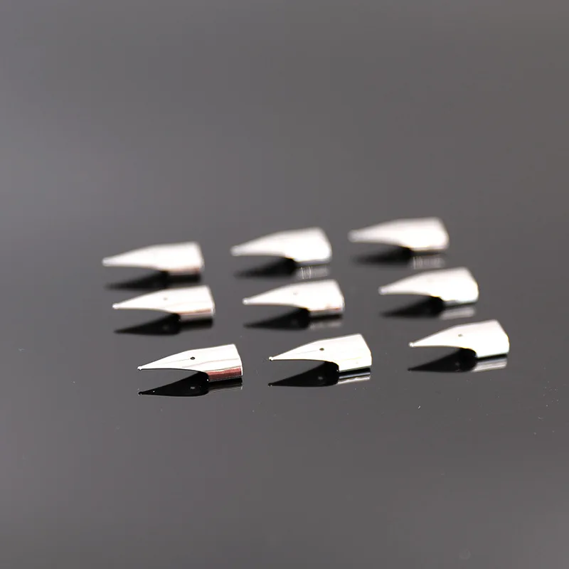 10 sztuk wysokiej jakości srebrne metalowe wieczne pióro stalówka 0.38mm pisanie pióro narzędziowe Refill Tip szkoła papiernicze artykuły biurowe