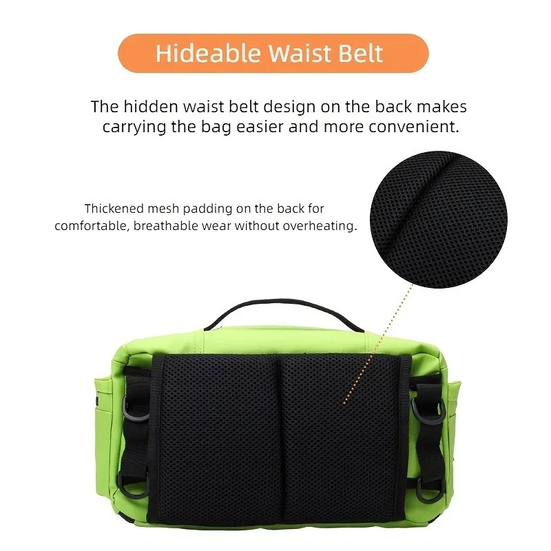 Large Capacity Multifunctional Lure Fishing Waist Pack with Multiple Pockets, Men's Expandable Chest Bag view 5