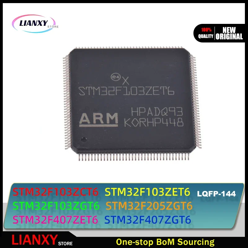 5pcs LQFP-144 STM32F103ZCT6 STM32F103ZET6 STM32F103ZGT6 STM32F205ZGT6 STM32F407ZET6 STM32F407ZGT6 STM32F429ZGT6 New Original