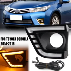 FOR Toyota Corolla 2014 2015 2016 LED Light Bar DRL Daylight Day Time Running Light Fog Lamp Cover w/Wiring Set (2pcs/set)