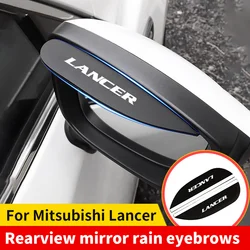 2PCS Car Rearview Mirror Rain Eyebrow For Mitsubishi Lancer 10 3 9 EVO X Asx Rearview Visor Rain Cover Auto External Accessories