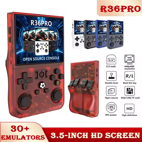 R36PRO 레트로 핸드 헬드 비디오 게임 콘솔 Linux 시스템 3.5 인치 IPS 스크린 R36s Pro 휴대용 포켓 비디오 플레이어 128GB 게임 선물