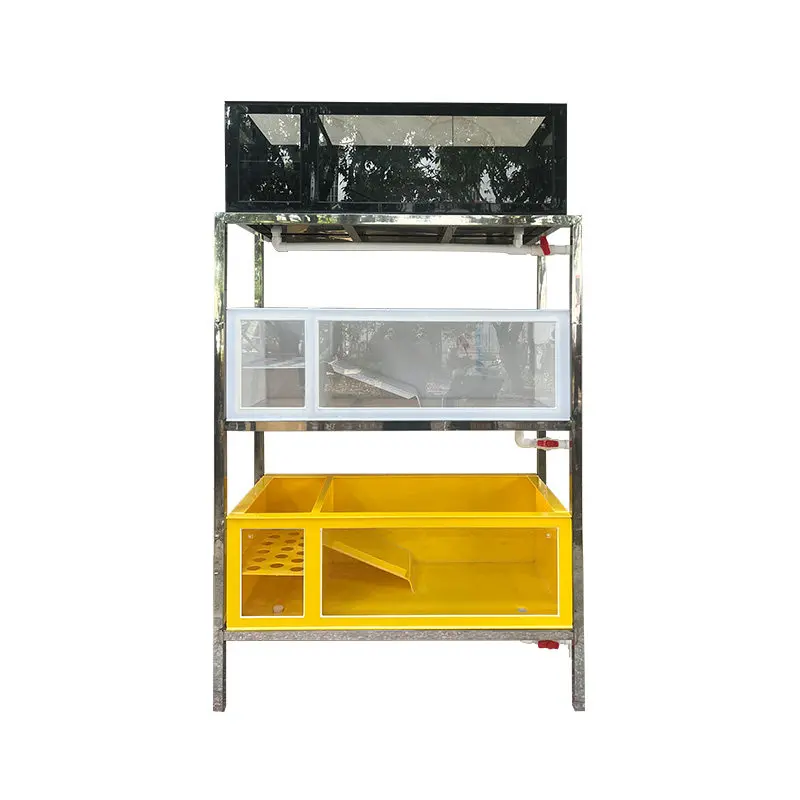 Turtle breeding tank PP plastic transparent light body ornamental glass breeding turtle box egg turtle with drainage egg laying