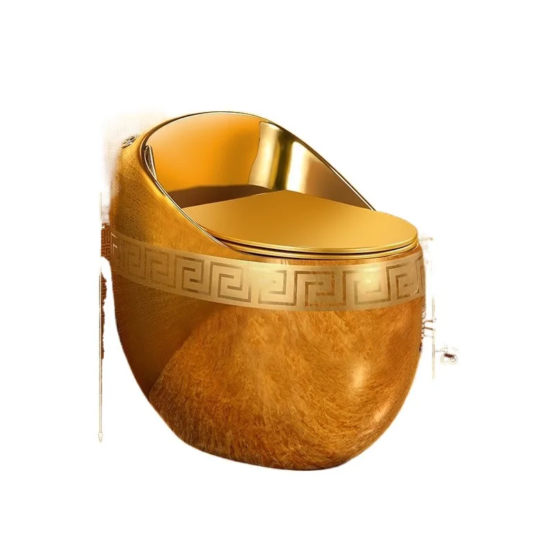 

Mini egg-shaped local tyrant gold toilet color gold toilet siphon toilet gold