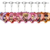 Anime Jojo's Bizarre Adventure heart-shaped Keychain Figure Pendant Metal Key Chain Car Keyring Bag Gift Accessories