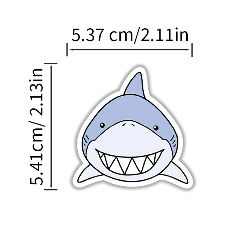 50 шт., наклейки с милой мультяшной акулой, эстетические граффити с океанскими животными, водонепроницаемые виниловые наклейки для бутылок с водой, ноутбук, журнал, подарок