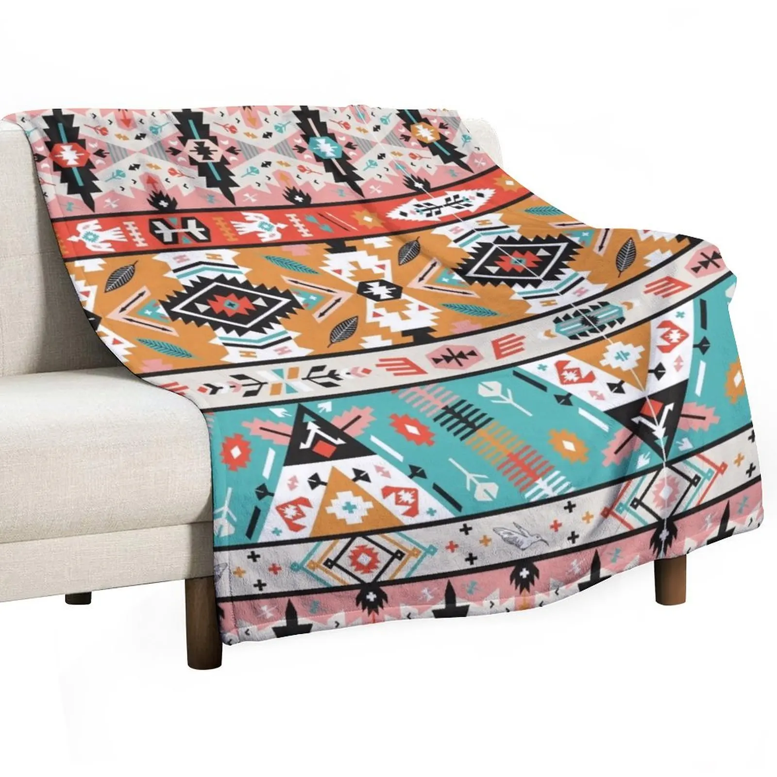 Native aztec seamless pattern Throw Blanket Decoratives Soft Big Blankets For Bed Tourist Blankets