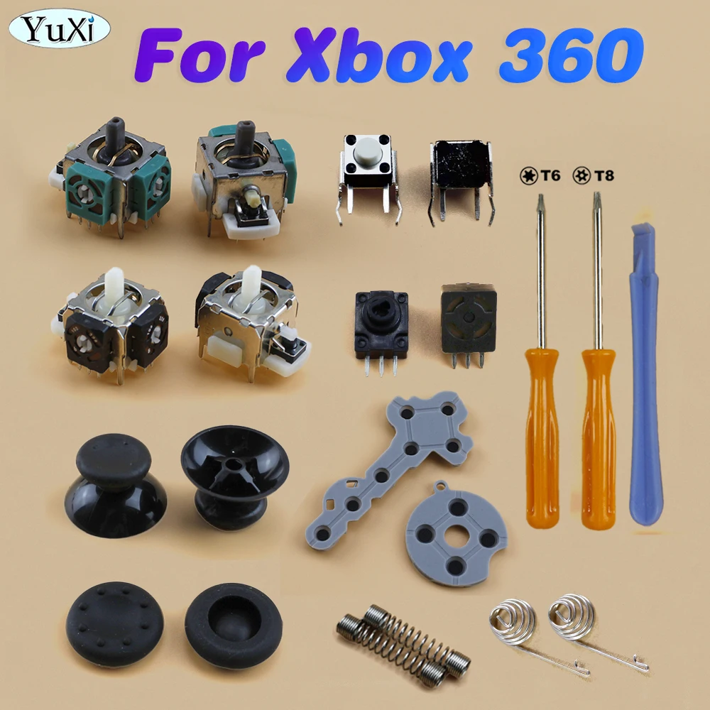 

3D Analog Stick Sensor Potentiometer Thumbsticks LT RT Trigger Switch Button Springs For Xbox 360 Controller Tools Repair Parts