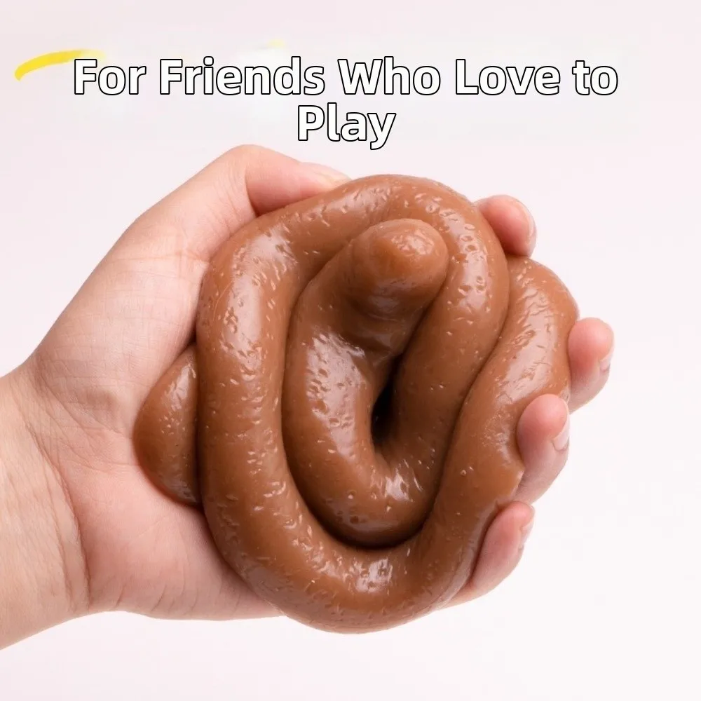Portable Creative Fake Poop Squeeze Soft Anxiety Relief TPR Fidget Hand Relax Novelty Prank for Adults