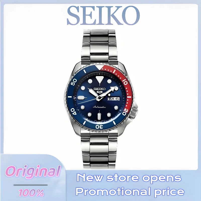 SEIKO Watch 100%Original SRPD53K1 for Seiko 5 Series Men\'s Watches Calendar Waterproof  Steel Band Round Rotatable Wristwatches