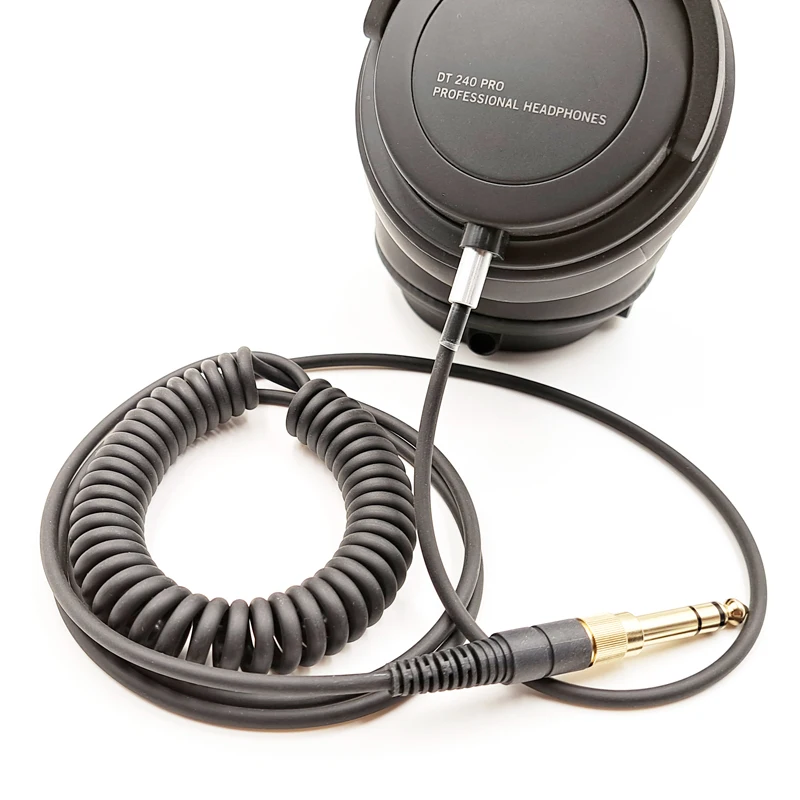 Dla AKG Sennheiser DENON Beyerdynamic DT240PRO Y50 PXC550 D340 LIVE2 wymienny kabel słuchawkowy z dużą wtyczką 6,35 mm na sprężynę 2,5 mm