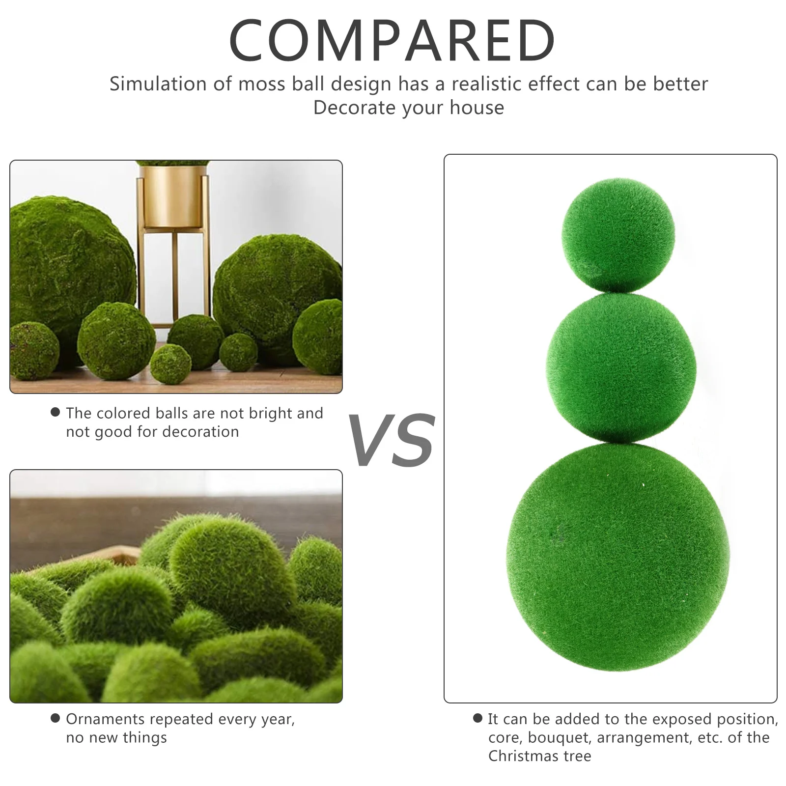 

8Pcs Simulation Moss Ball Decorative Plant Sphere for Home Garden Wedding Micro Landscape DIY Art Crafts Mossy Ball Ornament