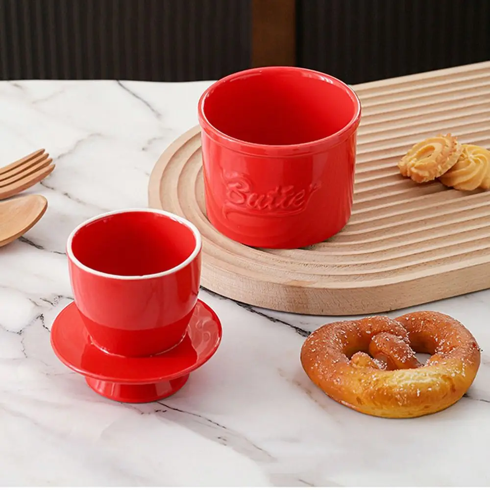 Durable Glossy Finish Butter Bell Crock Handmade Keep Fresh Ceramic Butter Dish Big Capacity Thicken Butter Holder Kitchen