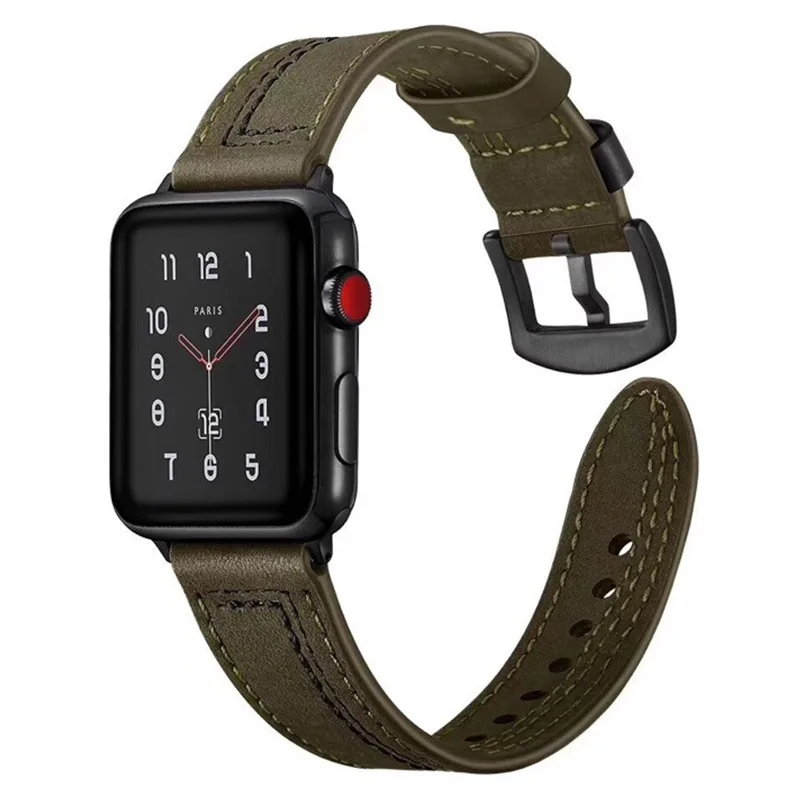Leather Band For Apple Watch S10 42 46mm 9 8 7 41 45mm Fashion Casual Wrist Strap for iWatch 6 5 4 3 SE 38/40/44mm Ultra 49mm