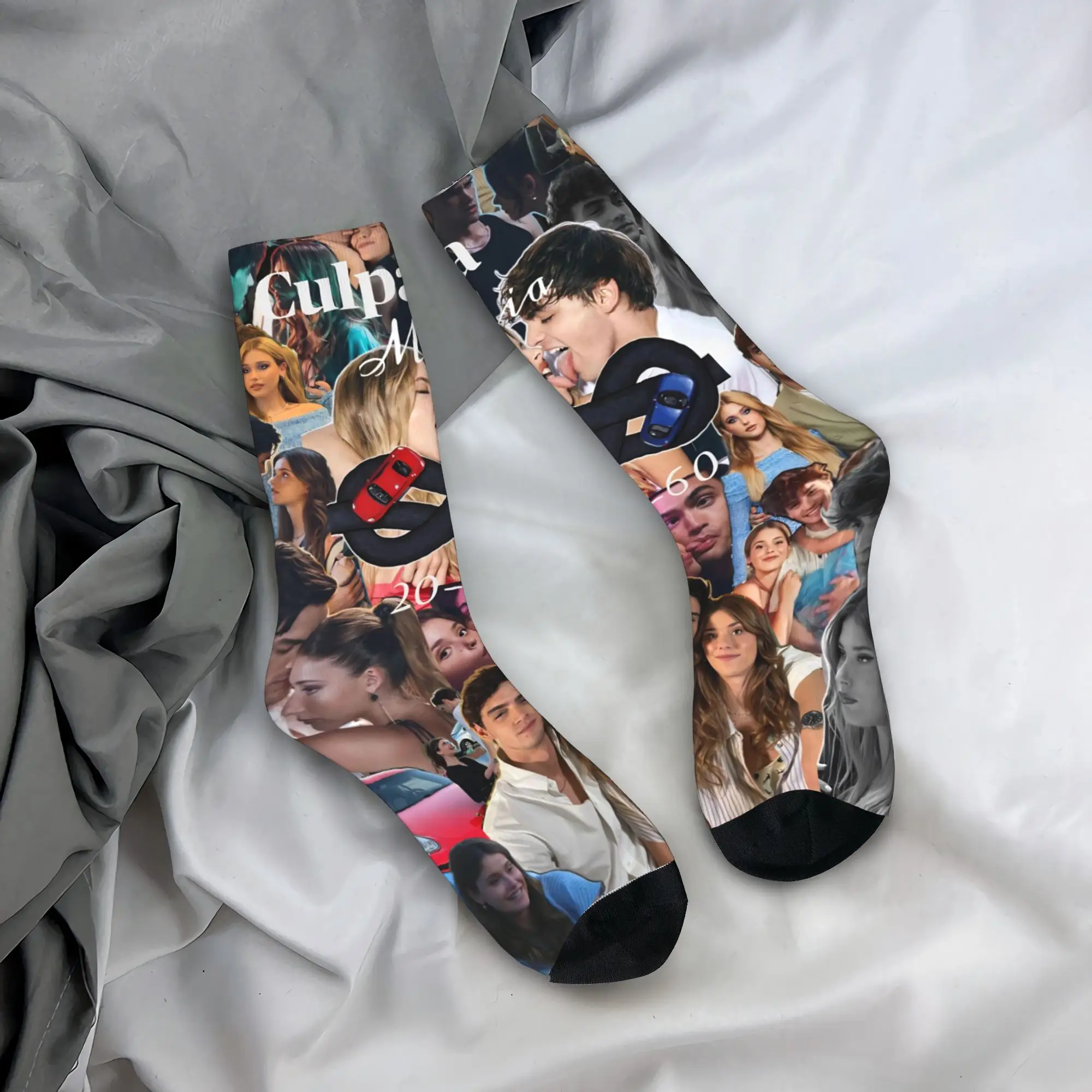 جوارب فيلم Culpa Mia جوارب أنيقة للزوجين جوارب ناعمة للخريف تصميم رياضي للجري جوارب غير قابلة للانزلاق فكرة هدية