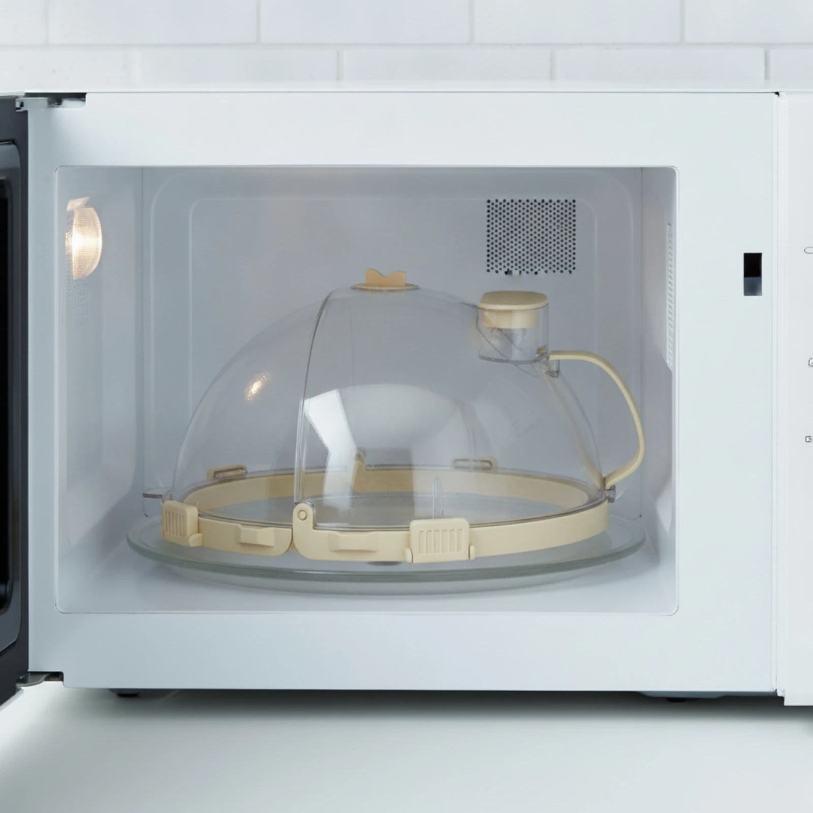 Microwave Cover with Steam Vents Vented Microwave Cover with Handle Clear Dome Easy to Clean for Students, Dorm Room