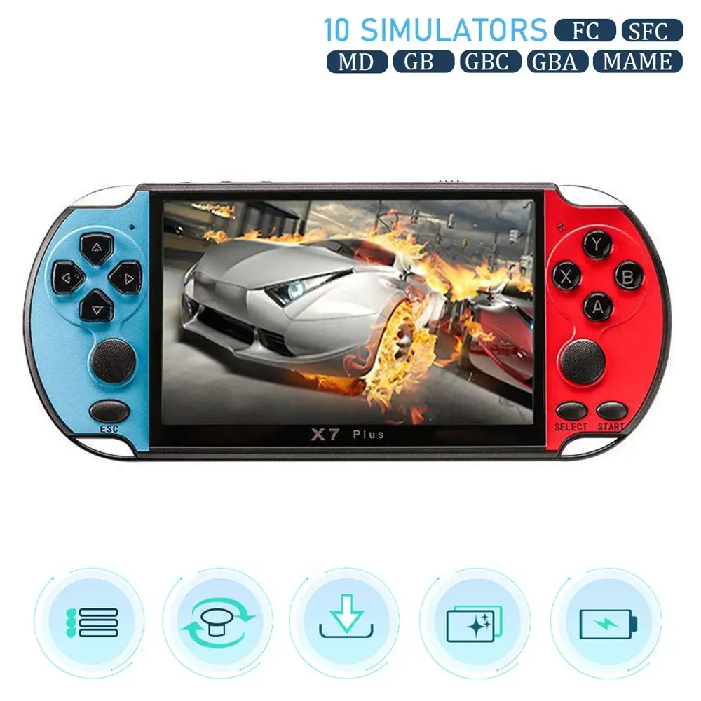 

X12 /X7 Handheld Game Console Built-in 10000+ Classic Games Portable Retro Video Gaming Player 7.1 inch/3.5 inch HD Screen