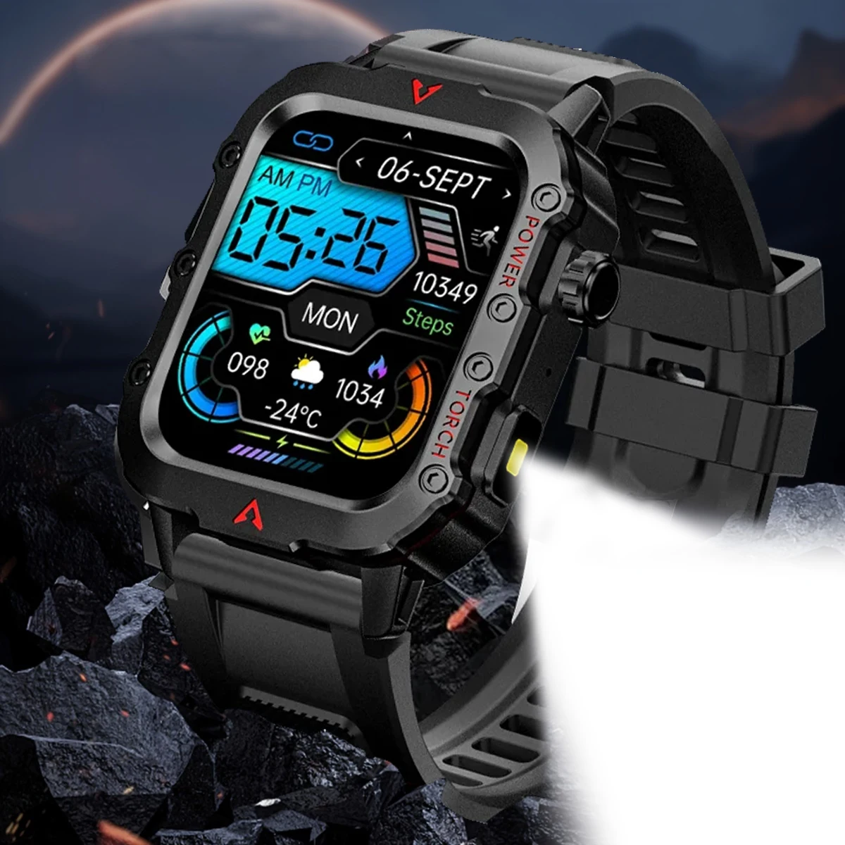 

New Smartwatch 2025 For Men Women LED Flashlight Bluetooth Call Watches Life Waterproof Outdoor Smart Watch Man Reloj Hombre