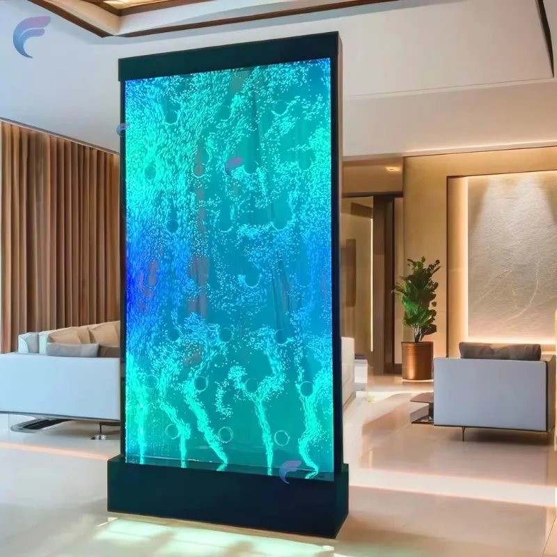Cus-tom Made Modern Acrylic Water Bubble Wall Panels Movable Partition LED Light Decorative Wall