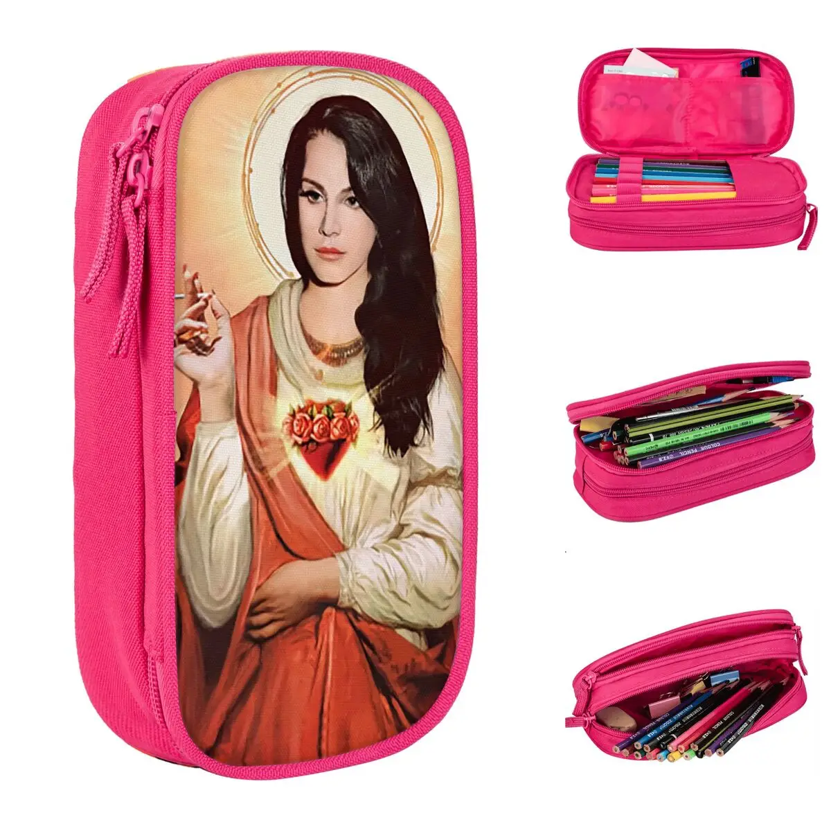 Saint Lana Del Rey Pencil Case Classic Pen Box Bags for Student Big Capacity Students School Zipper Pencil Box