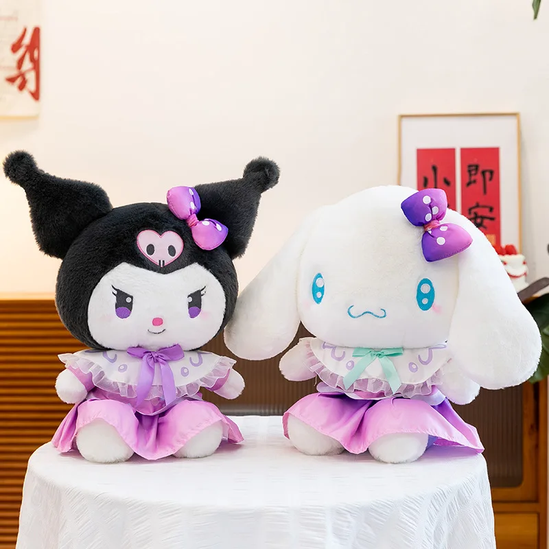 

30cm Sanlio Purple Dress Kuromi Stuffed Plush Toy Cute Anime Surrounding Cinnamoroll Plush Doll Gift for Girlfriend's Birthday