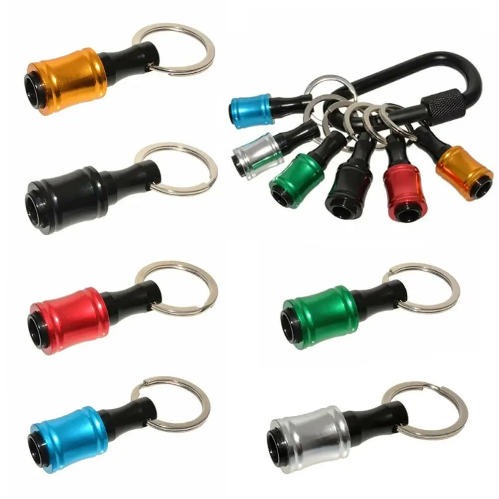 6Pcs 1/4inch Hex Shank Screwdriver Bits Holder Extension Bar Drill Screw Adapter Quick Release Keychain Easy Change