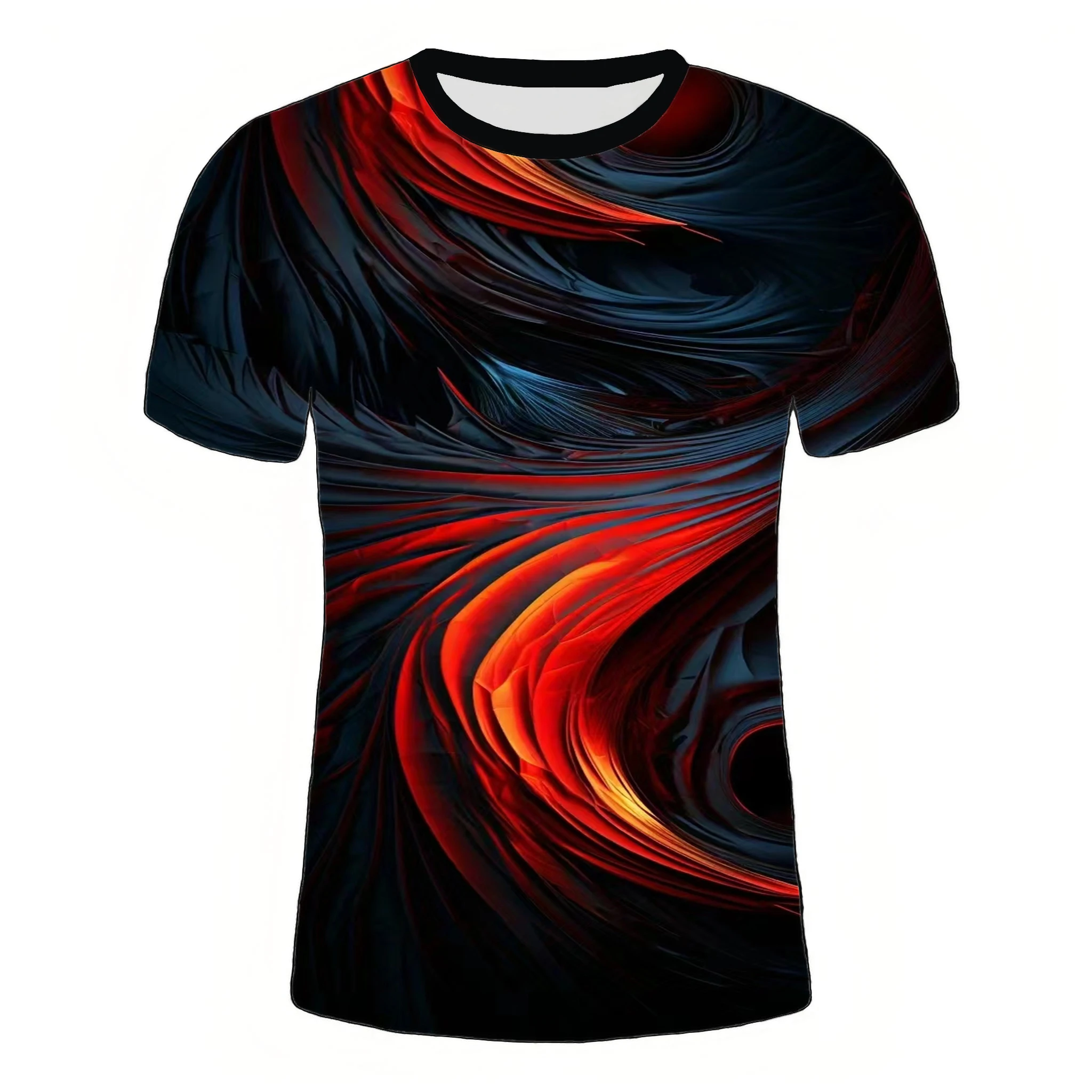 

New 2024 men's outdoor leisure breathable short sleeve 3D digital printing color matching 4 patterns top men's sports new design