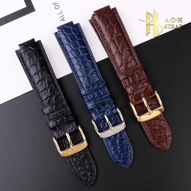 Adapt to Ballon Bleu De Cartier W69016Z4 W6900651 W69008 Leather Strap Accessories Genuine Alligator Watchband port  18mm 20mm