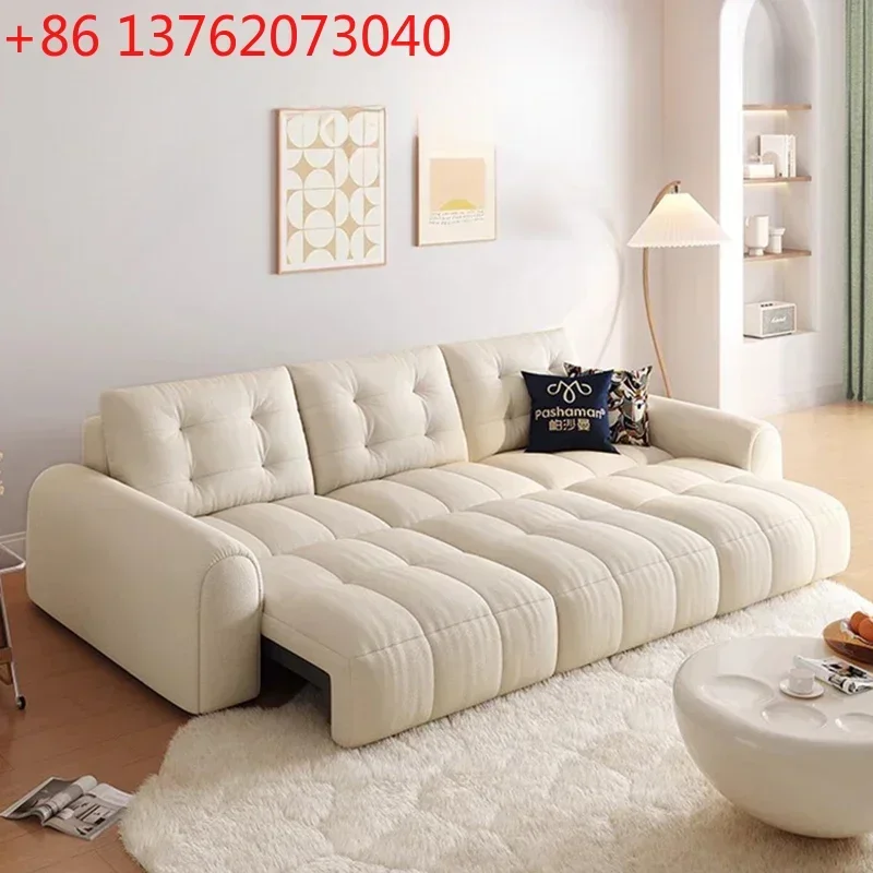 Nordic Electric Sofa Bed Fabric Art Cream Style Balcony Living Room Reclining Sofas Pouf Modular Home Furniture Sofa