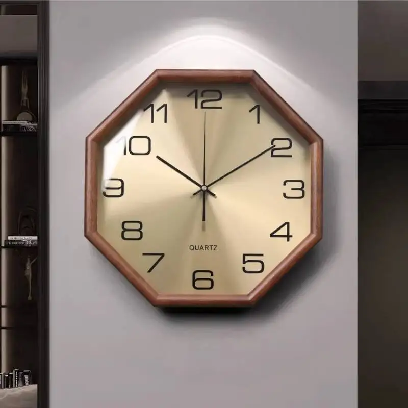 Frame Wooden Fashion Vertical Date Wall Clock Vintage Large Decoration Wall Clock Cozy Nordic Gold Reloj De Pared Decor Items