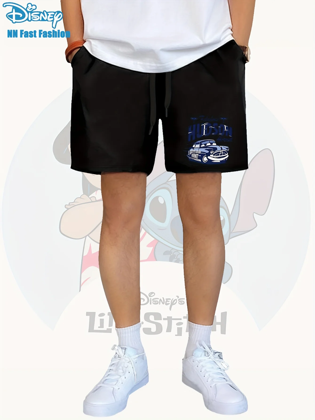 

Disney cars Lightning McQueen Men'S Summer Casual Sport Shorts Loose Fit Elastic Waistline with Drawstring Breathable Fabric