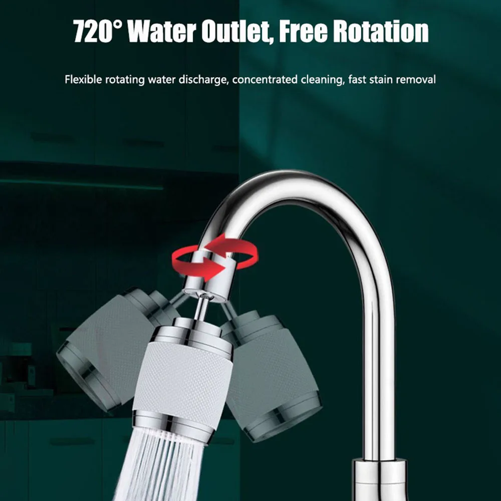 Household Faucet Filter Splash-proof Head 720° Universal Rotation Water Faucet Nozzle Kitchen Tap Booster Extension Extender