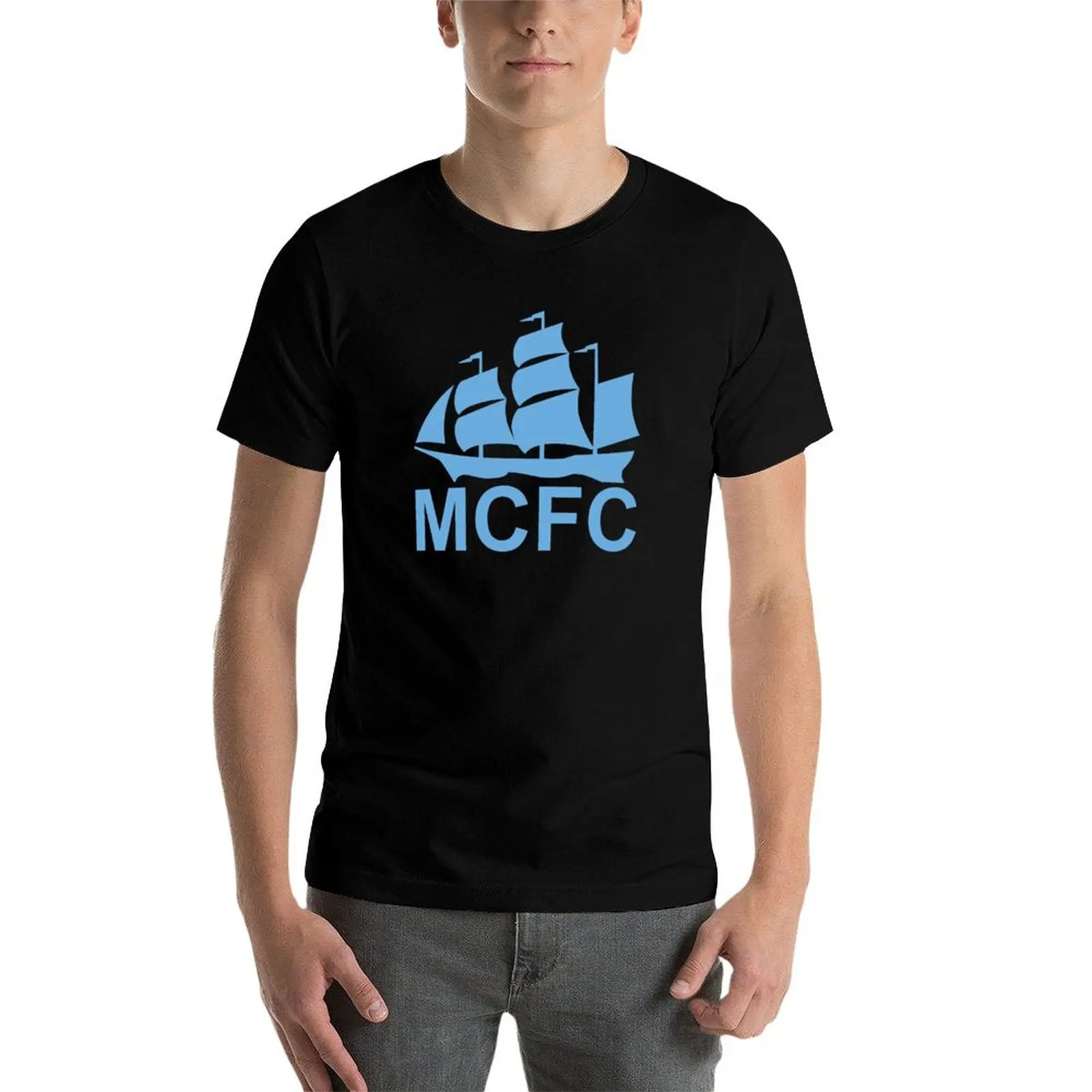 MCFC الضوء الأزرق تي شيرت رجل التي شيرت أنيمي تي شيرت للرجل تي شيرت