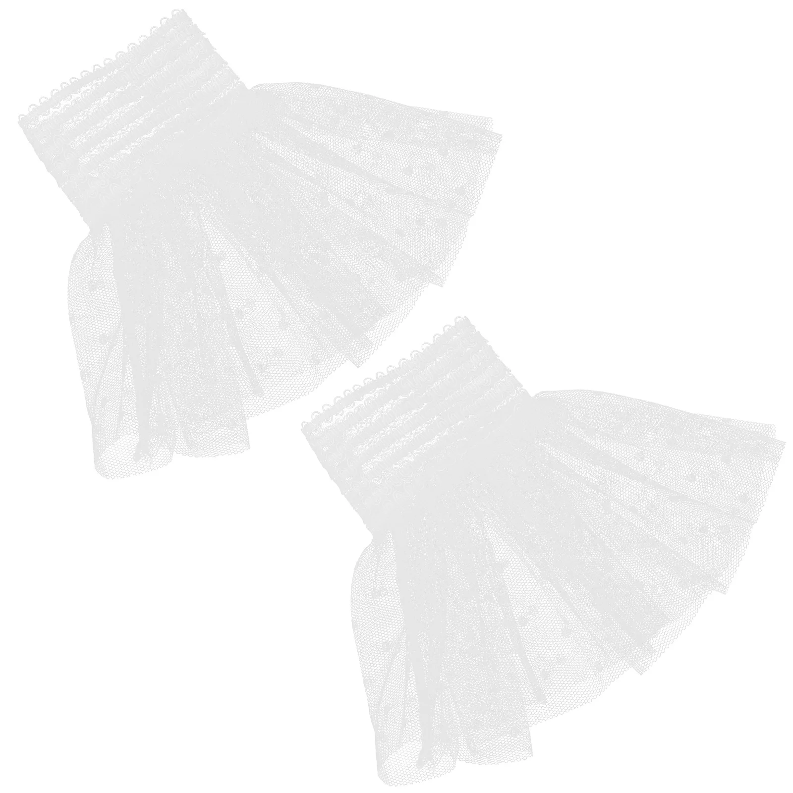 1 زوج الدانتيل الأصفاد العصابات المعصم الزخرفية انفصال المألوف شبكة الشيفون ملحق للنساء سترة التي شيرت بلوزة فستان