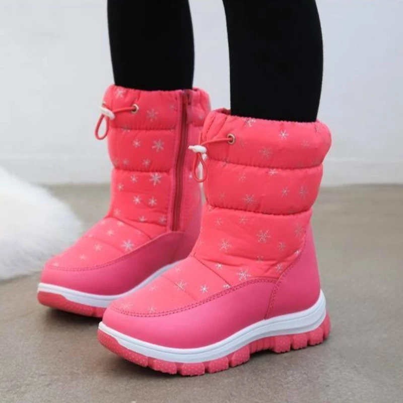 الفتيات منتصف العجل الحرارية معزول الثلوج الأحذية 2026 شتاء نمط جديد الأحذية القطنية الدافئة للأطفال المضادة للانزلاق الأحذية في الهواء الطلق #1