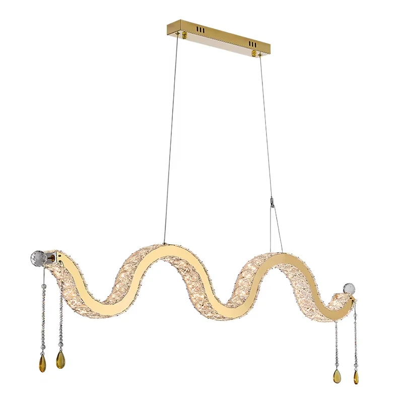 الشمال LED كريستال الثريا مطعم الثريا الحديثة الفاخرة جزيرة شرفة بار ثريا تركب بالسقف تركيبات الإضاءة الداخلية #6