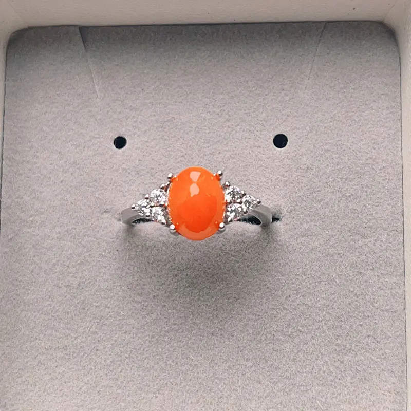 

Dyed Natural Fire Opal Silve Ring for Women for men 7mm*9mm with 18K Gold Plating 925 Silver Gemstone Jewelry