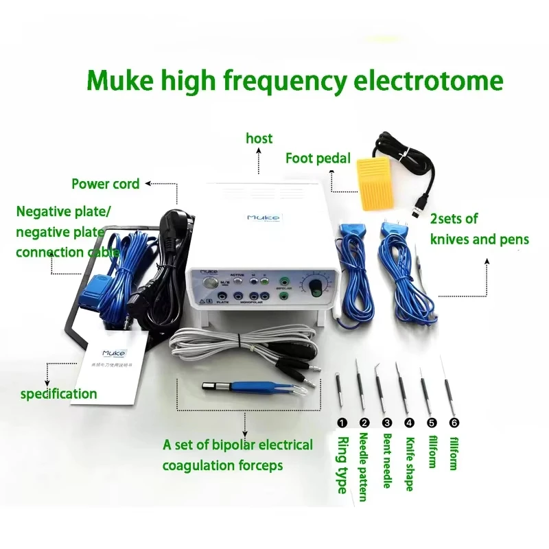 Muke High Frequency Electrotome Medical Equipment Electrosurgery Unit RF Generator for Operating Theatre Surgical Tools-4Q