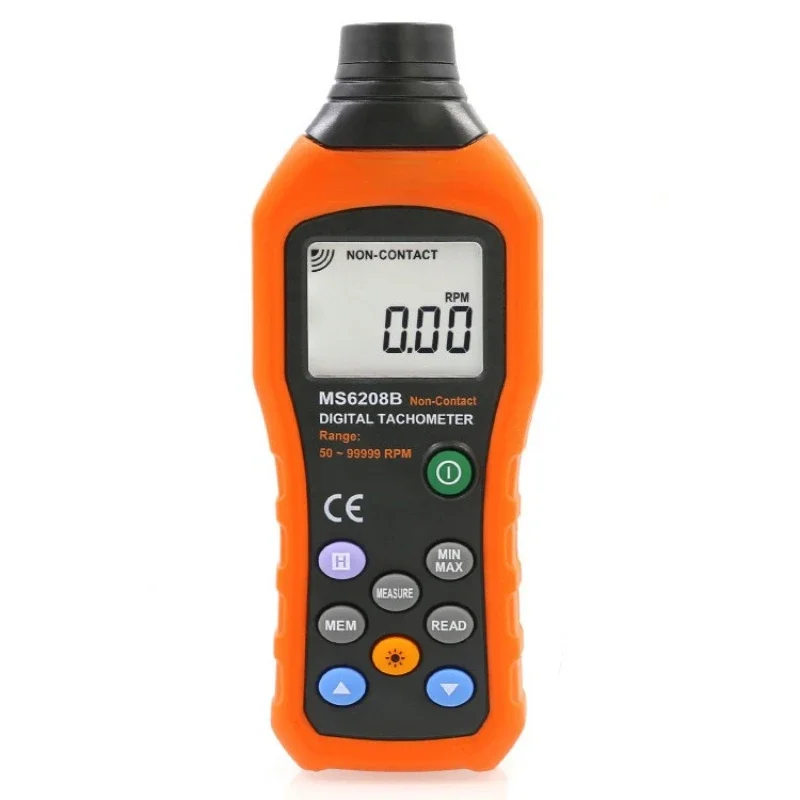 MS6208A/B Speed Measurement Velocimeter Non-contact Digital Tachometer Digital Display Contact Tachometer