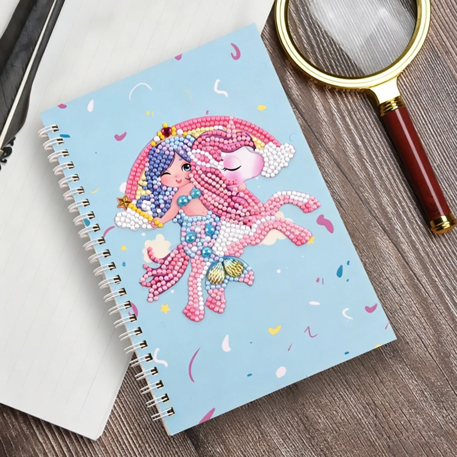 

New Arrival DIY 5D Rainbow Unicorn Sea Princess Rhinestone Studded Notebook, Cartoon Series, Creative Handmade Gifts for Girls