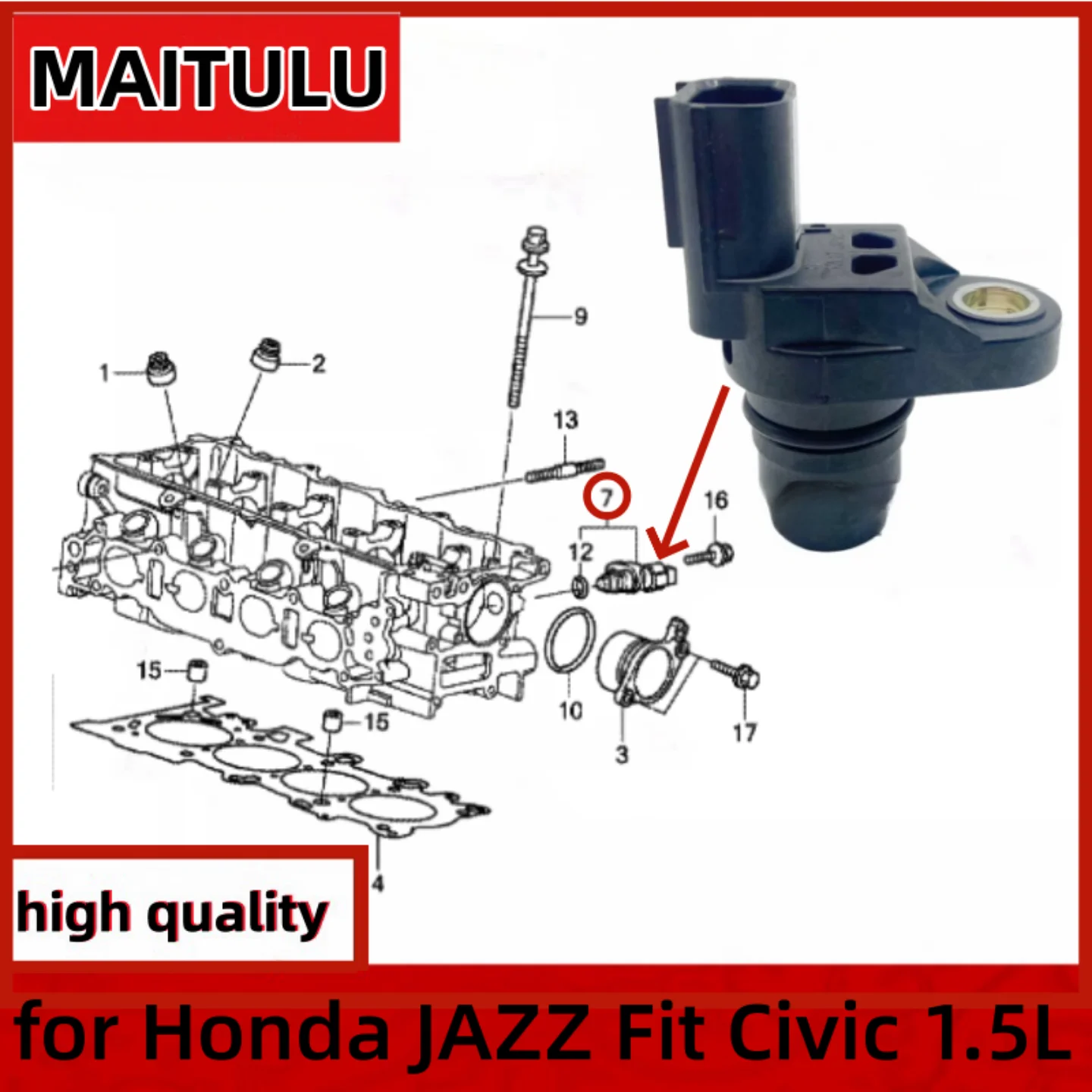 

Original 37510-RB0-003 PC835 crankshaft sensor for Honda Insight Fit Civic 1.5L CMP3163 CSS1836 CSS1336