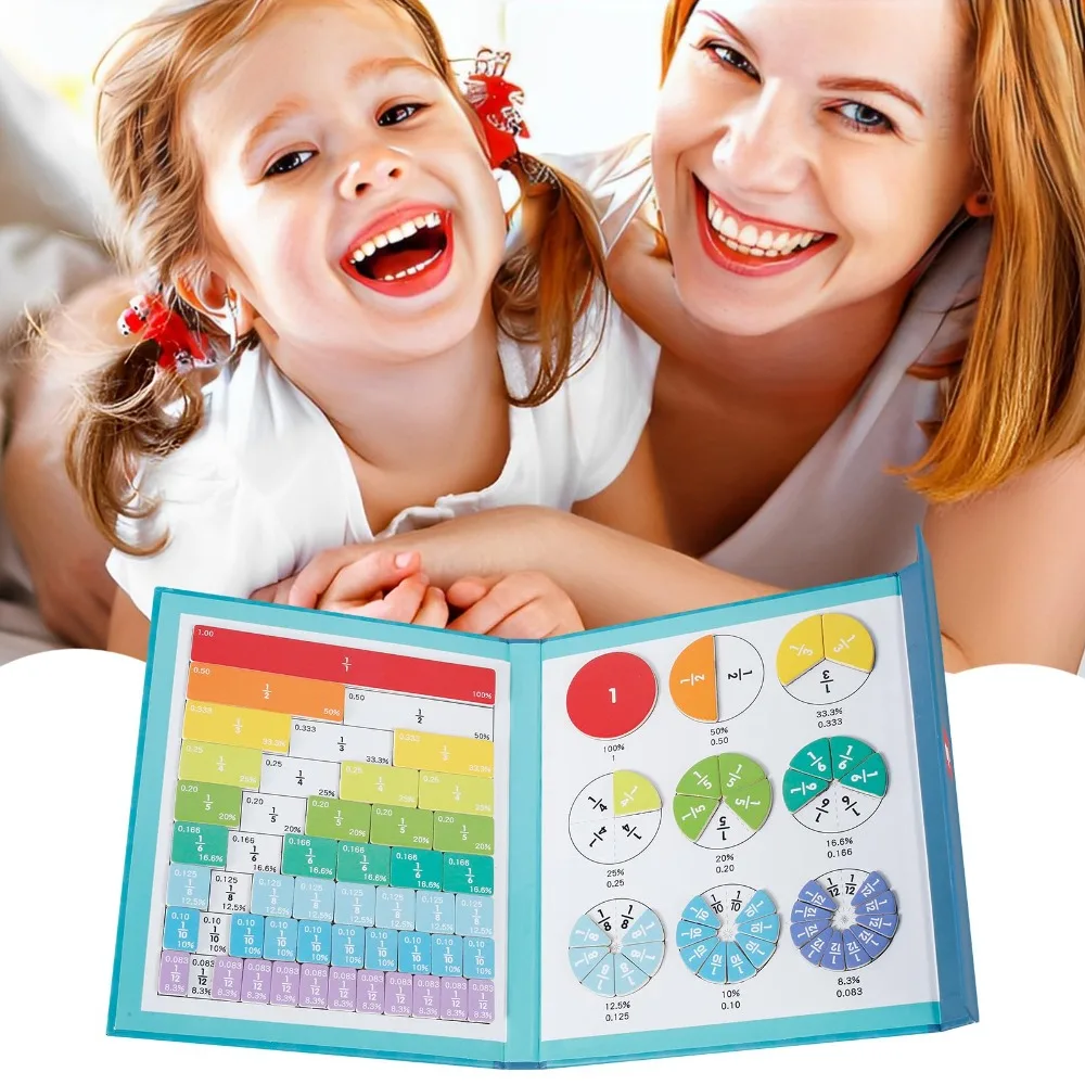 New Enlightenment Fraction Toy Fraction Book Math Educational Toy Learning Tiles Circles Teaching Aids Children